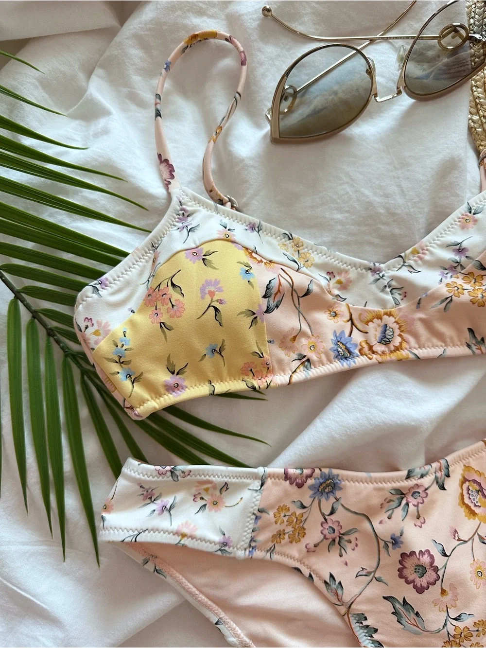 Billabong Floral This Gypsy Dainty Gigi Bralette Bikini Top | Bondi Bottom - Picture 7 of 16